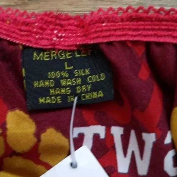 Vintage Merge Silk Southweast Texas University Satin String Bikini Panties L NWT - Picture 3 of 7